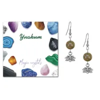 Серьги Лотос (гармония и развитие), Унакит SEB07-21-15