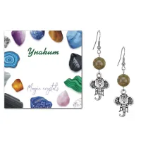 Серьги Слон (мудрость, сила, долголетие), Унакит SEB07-21-26