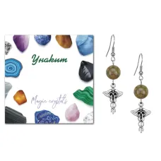 Серьги Кадуцей (здоровье, бизнес, гармония), Унакит SEB07-21-33