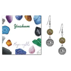 Серьги Багуа (защита от негативной энергии), Унакит SEB07-21-34