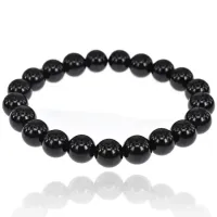 Браслет из натурального камня Черный агат, 8мм BJBS-190