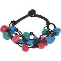 Плетеный браслет с цветной бирюзой BJBS-196-2