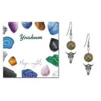 Серьги Череп быка (сила, мужество, защита), Унакит SEB07-21-2076