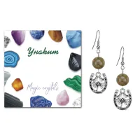 Серьги Подкова и клевер (счастье и удача), Унакит SEB07-21-P001