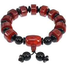 Четки-браслет с Гуру-бусиной, натуральный агат BJBS-199-02