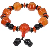 Четки-браслет с Гуру-бусиной, натуральный агат BJBS-199-06