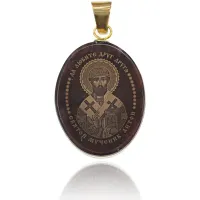 Именная иконка из обсидиана 27x22мм Антон IK003-012