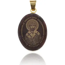 Именная иконка из обсидиана 27x22мм Антон IK003-012