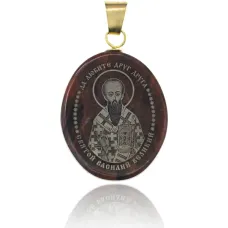 Именная иконка из обсидиана 27x22мм Василий IK003-028