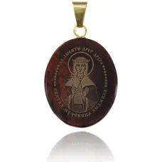 Именная иконка из обсидиана 27x22мм Людмила IK003-081