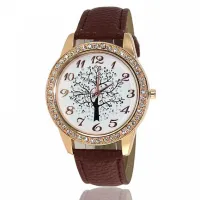 Часы наручные Дерево с коричневым ремешком WA069