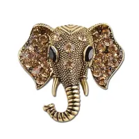 Брошь Слон со стразами 3,5х3,5см BR050