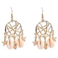 Серьги с ракушками 4,5х2,5см, цвет золот. SE085
