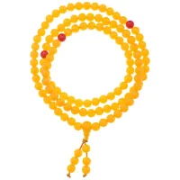 Четки буддийские 108 бусин d.8мм, акрил, желтые CH017-1