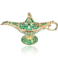 Сувенир Лампа Аладдина, 21х7х11см, цвет зелено-золотой ST003-5
