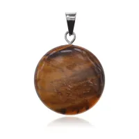 Кулон из камня Тигровый глаз, d.2см BJK278-02