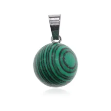 Кулон Шар из камня Малахит, d.1,5см BJK279-03