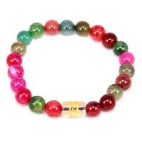 Браслет из камня Турмалиновый агат 8мм с мантрой BJBS-142-TR