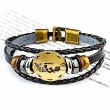 Кожаный браслет с застёжкой Знаки Зодиака - Дева BS313-03