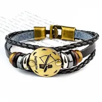 Кожаный браслет с застежкой Знаки Зодиака - Стрелец BS313-04