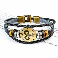 Кожаный браслет с застежкой Знаки Зодиака - Овен BS313-08
