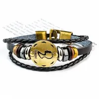 Кожаный браслет с застежкой Знаки Зодиака - Близнецы BS313-09