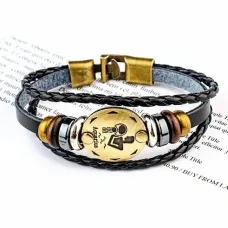 Кожаный браслет с застёжкой Знаки Зодиака - Водолей BS313-10