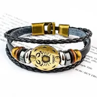 Кожаный браслет с застежкой Знаки Зодиака - Рак BS313-11