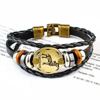 Кожаный браслет с застежкой Знаки Зодиака - Козерог BS313-12