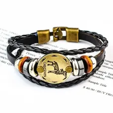 Кожаный браслет с застежкой Знаки Зодиака - Козерог BS313-12