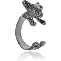 Безразмерное кольцо Собака, цвет темный металл KL006-3