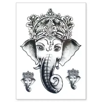 Временная татуировка Ганеша, 150х210мм TTWX-033