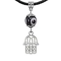 Амулет Хамса (от сглаза и зла), бусина Дзи из агата MKA35-01