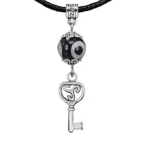 Амулет Ключ (счастье), бусина Дзи из агата MKA35-08