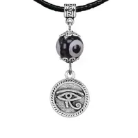 Амулет Око Ра (дар предвидения), бусина Дзи из агата MKA35-09