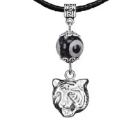 Амулет Тигр (защита, сила, победа), бусина Дзи из агата MKA35-10