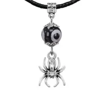 Амулет Паук (защита, трудолюбие, достаток), бусина Дзи из агата MKA35-14