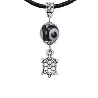 Амулет Черепаха (здоровье и долголетие), бусина Дзи из агата MKA35-16