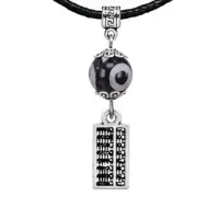 Амулет Счеты (богатство), бусина Дзи из агата MKA35-21