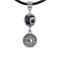 Амулет Багуа (защита от негативной энергии), бусина Дзи из агата MKA35-34