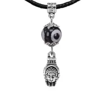 Амулет Рука Будды (защита, духовное развитие), бусина Дзи из агата MKA35-2056