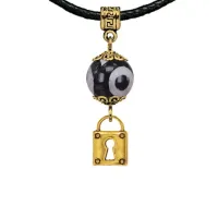 Амулет Замок (на счастье и любовь), бусина Дзи из агата MKAG-35-2040