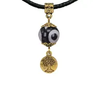 Амулет Дерево жизни (защита и развитие), бусина Дзи из агата MKAG-35-S001