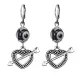 Серьги Сердце со стрелой (любовь), бусины Дзи из агата SE-MKA35-22