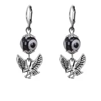 Серьги Орел (защита, сила, победа), бусины Дзи из агата SE-MKA35-24