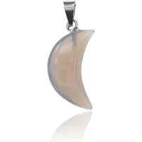 Кулон Полумесяц, 27х12мм, серый агат BJK148-03
