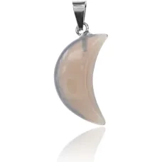 Кулон Полумесяц, 27х12мм, серый агат BJK148-03