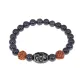 Браслет с 9-глазой Дзи, нат. рудракшей и синт. камнем Синий авантюрин BSDR-01-02