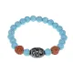 Браслет с 9-глазой Дзи, нат. рудракшей и синт. камнем Бирюза BSDR-01-05