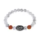 Браслет с 9-глазой Дзи, нат. рудракшей и синт. камнем Кахолонг BSDR-01-07